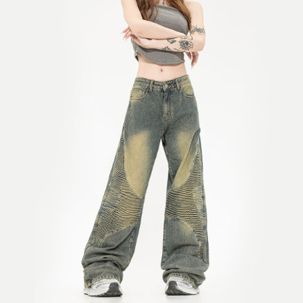 Straight Jeans Yellow Mud Wash Unisex