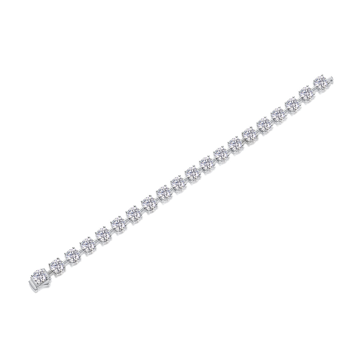 Time Appointment - A Fashionable And Light Luxury Jewelry Silver Bracelet And Bracelet Set With Top-quality Moissanite, S925 Silver Plated Platinum