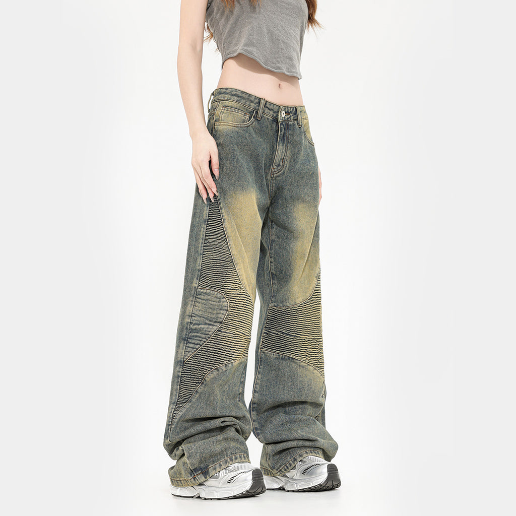 Straight Jeans Yellow Mud Wash Unisex