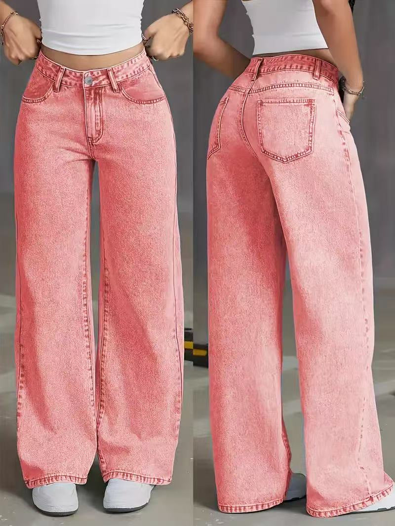 Sweet And Spicy Style High Waist Straight Jeans For Women Daily Use