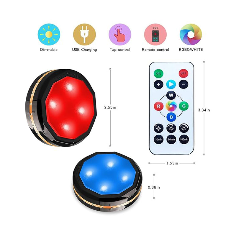 3 Pcs Motion Sensor Lights Indoor, Under Cabinet Light Rechargeable, Wireless LED Closet Lights
