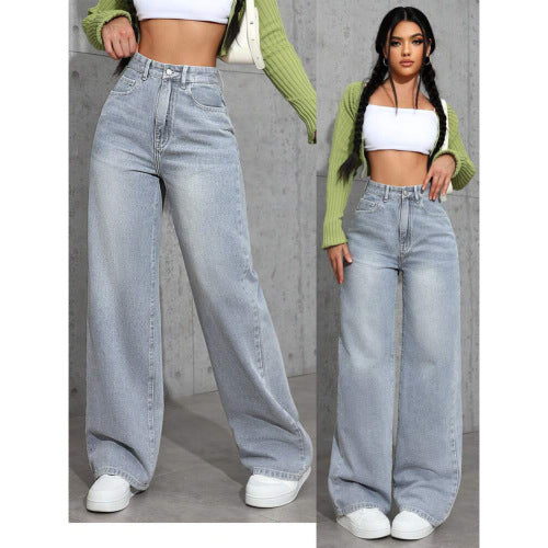 Sweet And Spicy Style High Waist Straight Jeans For Women Daily Use