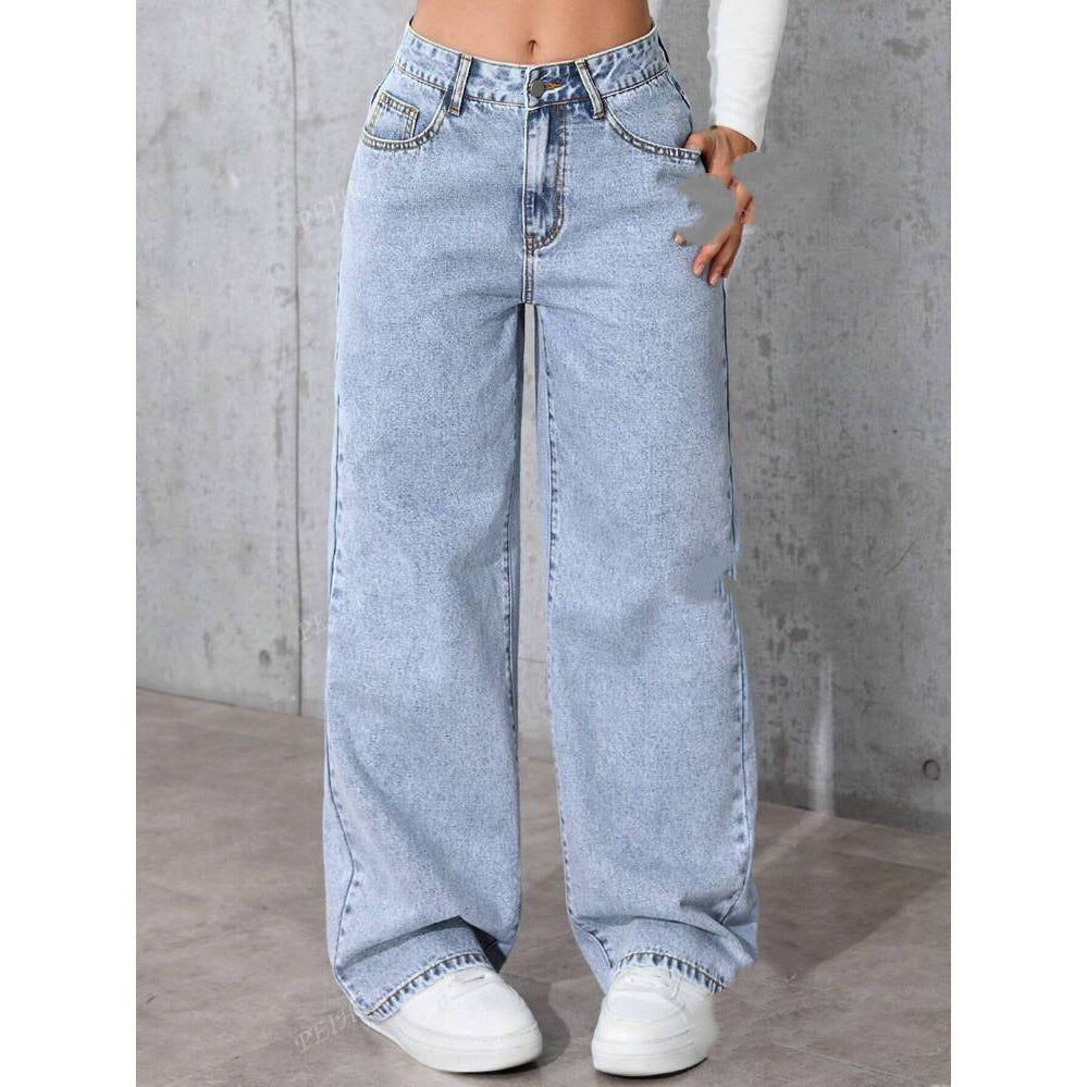 Sweet And Spicy Style High Waist Straight Jeans For Women Daily Use